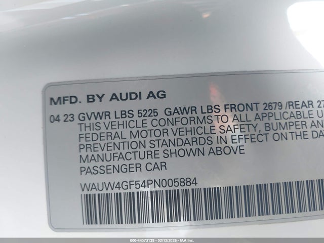 Продаж на аукціоні авто 2023 Audi S5 Cabriolet Premium Plus, vin: WAUW4GF54PN005884, номер лоту: 44373139