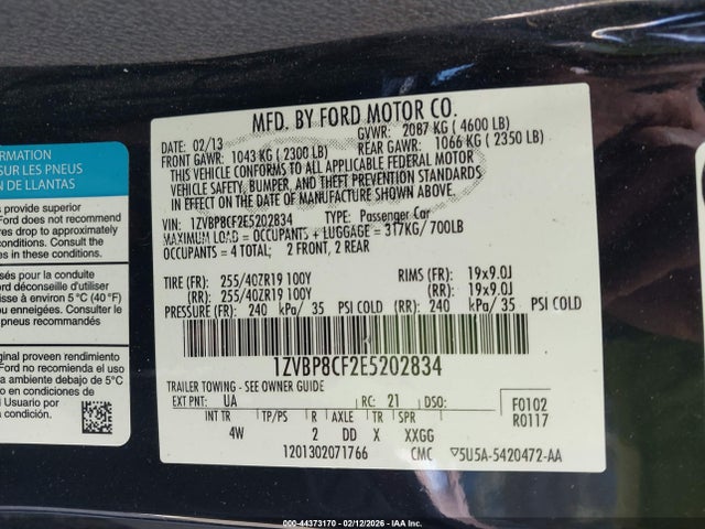 2014 FORD MUSTANG 1ZVBP8CF2E5202834 Photo 8