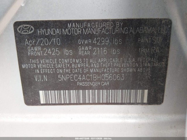 2011 HYUNDAI SONATA 5NPEC4AC1BH056063 Photo 8