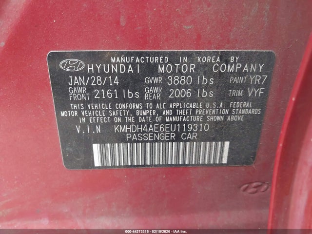 Hyundai ELANTRA SE 2014 KMHDH4AE6EU119310 Image 9