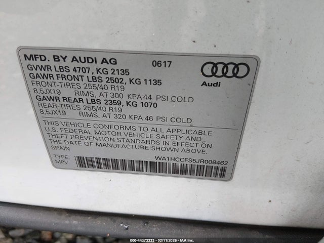 2018 AUDI Q3 WA1HCCFS5JR008462 Photo 8
