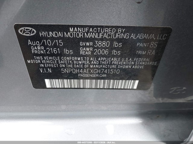 Hyundai ELANTRA SE 2016 5NPDH4AEXGH741510 Image 9