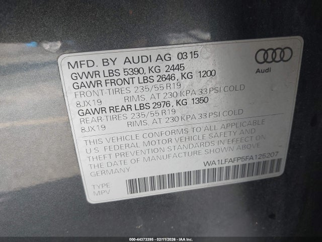 2015 AUDI Q5 WA1LFAFP5FA125207 Photo 8