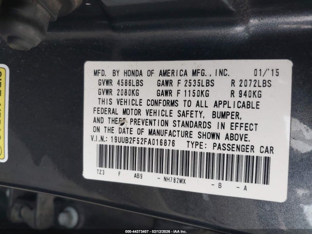 2015 ACURA TLX 19UUB2F52FA016876 Photo 8