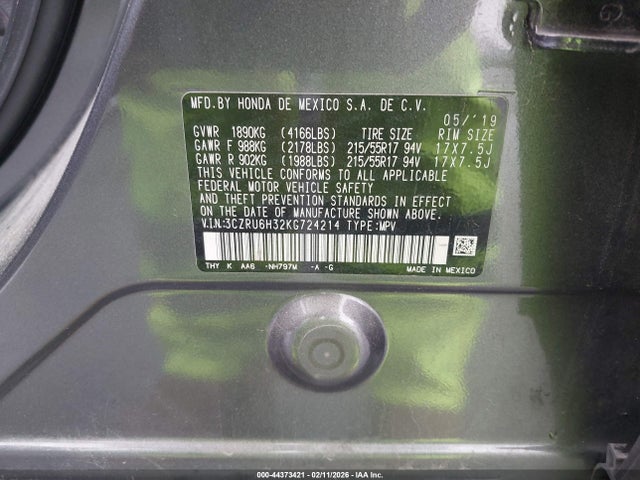 3CZRU6H32KG724214 Honda HR-V LX