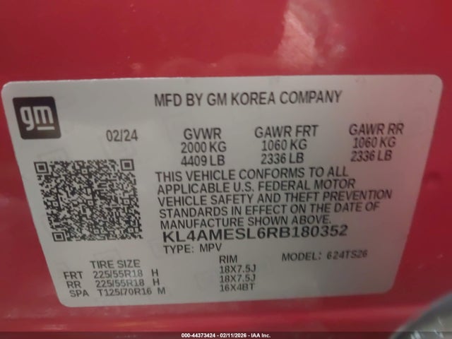 KL4AMESL6RB180352 Buick Encore Gx Sport Touring Awd