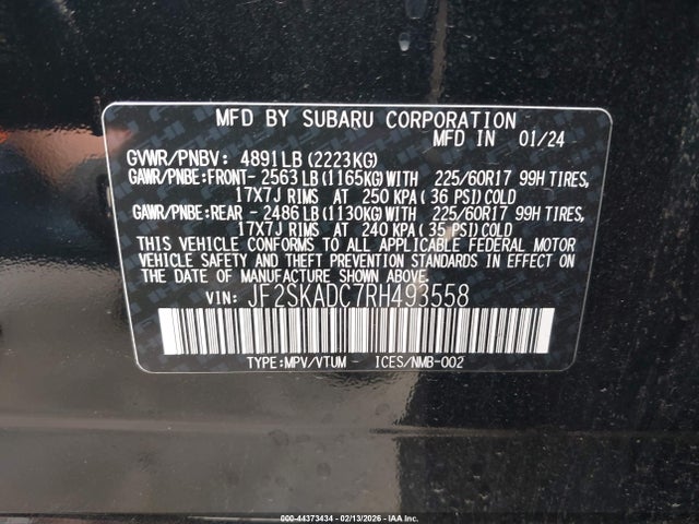 2024 SUBARU FORESTER JF2SKADC7RH493558 Photo 8