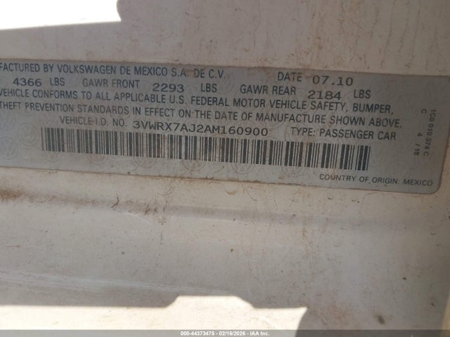 2010 VOLKSWAGEN JETTA 3VWRX7AJ2AM160900 Photo 8