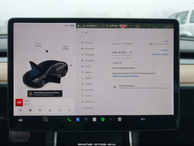 2019 Tesla Model 3 Long Range/performance მანქანა იყიდება აუქციონზე, vin: 5YJ3E1EB3KF208585, აუქციონის ნომერი: 44373482