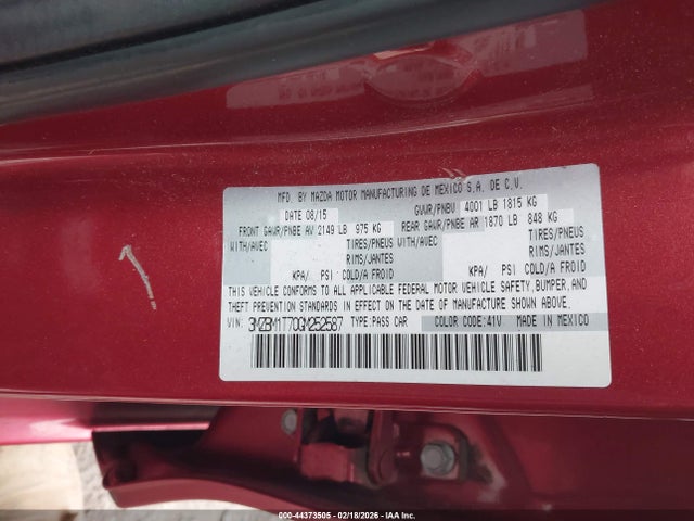 3MZBM1T70GM252587 Mazda MAZDA3