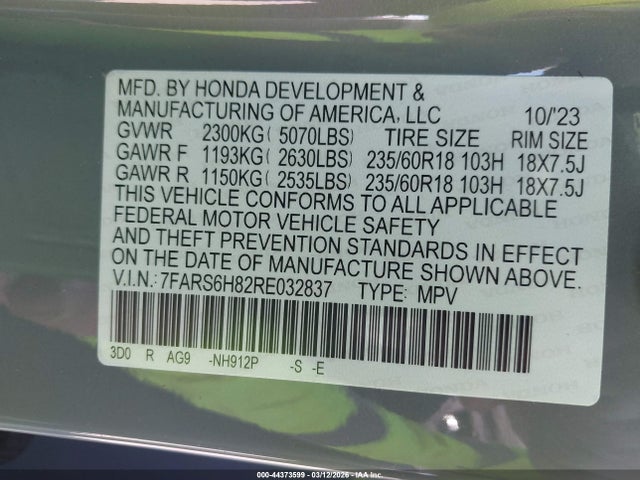 7FARS6H82RE032837 Honda Cr-v Hybrid Sport-l
