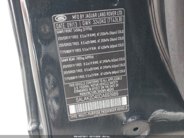 2013 LAND ROVER LR4 SALAK2D40DA693989 Photo 8