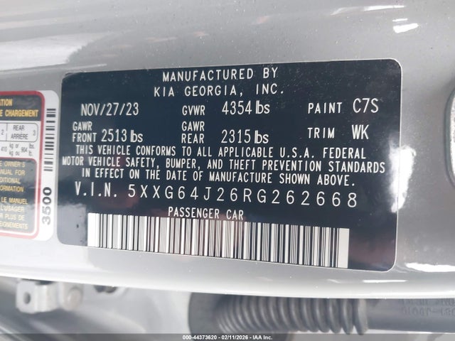 5XXG64J26RG262668 KIA K5 Gt-line