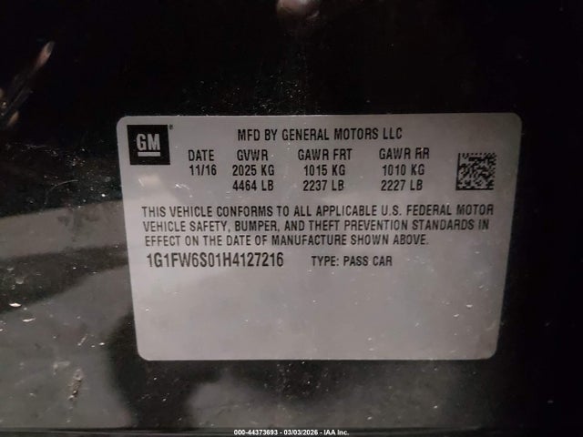 1G1FW6S01H4127216 Chevrolet BOLT EV LT