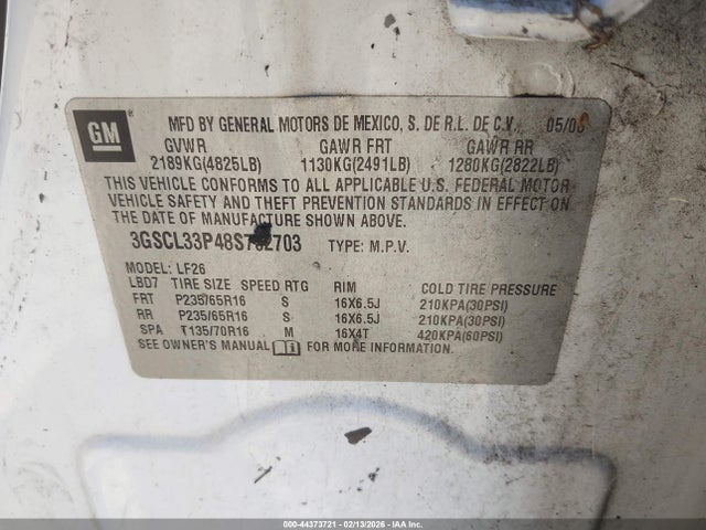 2008 SATURN VUE 3GSCL33P48S702703 Photo 8