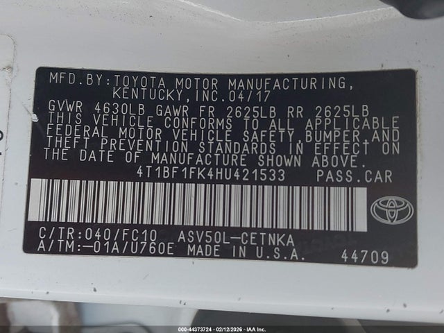 Toyota CAMRY LE 2017 4T1BF1FK4HU421533 Image 9
