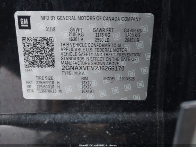 Chevrolet Equinox Premier 2018 2GNAXVEV2J6266170 Image 9