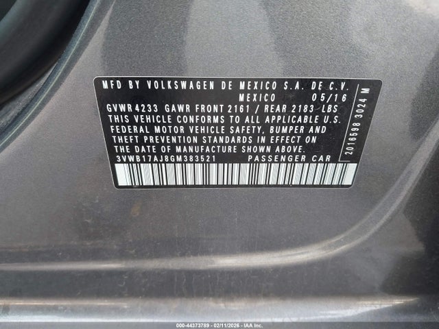 3VWB17AJ8GM383521 Volkswagen Jetta 1.8t Sport