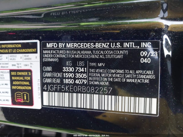 Продаж на аукціоні авто 2024 Mercedes-benz Gls 450 4matic, vin: 4JGFF5KE0RB082257, номер лоту: 44373799
