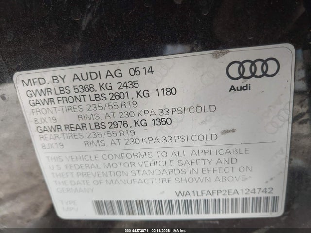 2014 AUDI Q5 WA1LFAFP2EA124742 Photo 8