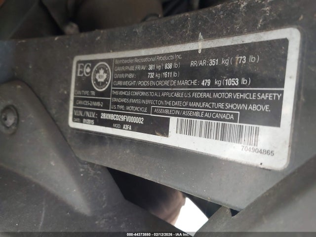2015 CAN-AM SPYDER ROADSTER 2BXNBCD29FV000002 Photo 9
