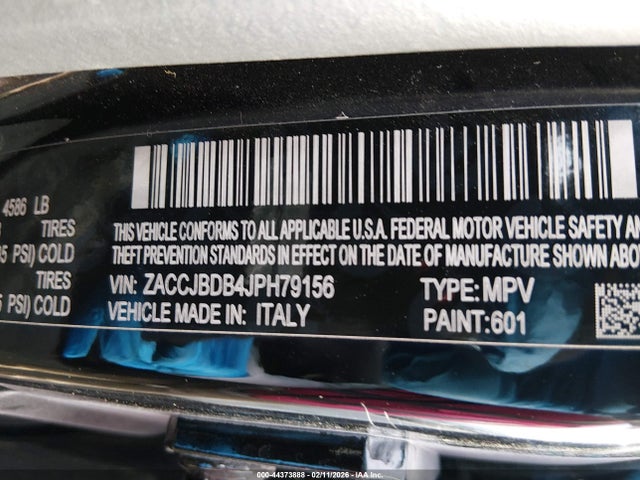 ZACCJBDB4JPH79156 Jeep Renegade Limited 4x4