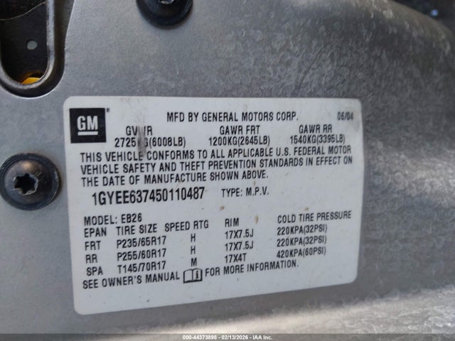 2005 CADILLAC SRX 1GYEE637450110487 Photo 8