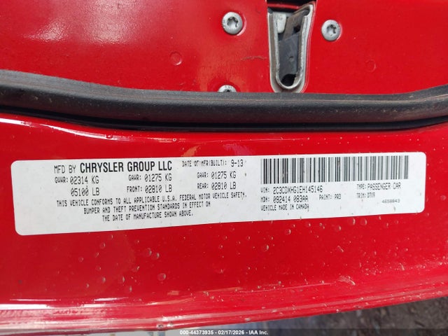 44373935 :رقم المزاد ، 2C3CDXHG1EH145146 vin ، 2014 Dodge Charger Sxt مزاد بيع