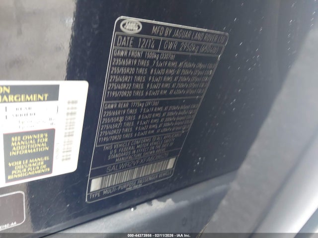 2015 LAND ROVER RANGE ROVER SPORT SALWR2VFXFA608628 Photo 8