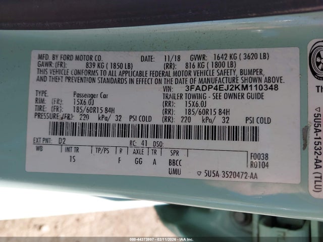 2019 FORD FIESTA 3FADP4EJ2KM110348 Photo 8