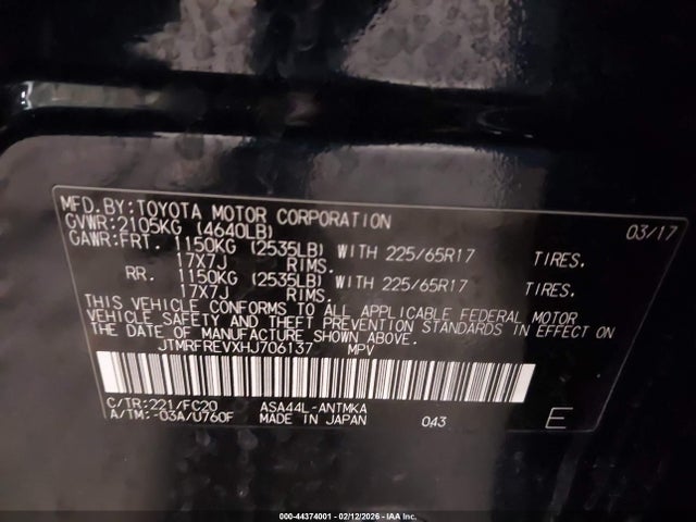 2017 TOYOTA RAV4 JTMRFREVXHJ706137 Photo 8