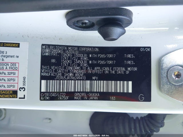 JTERU5JR7R6249410 Toyota 4runner Trd Off Road Premium
