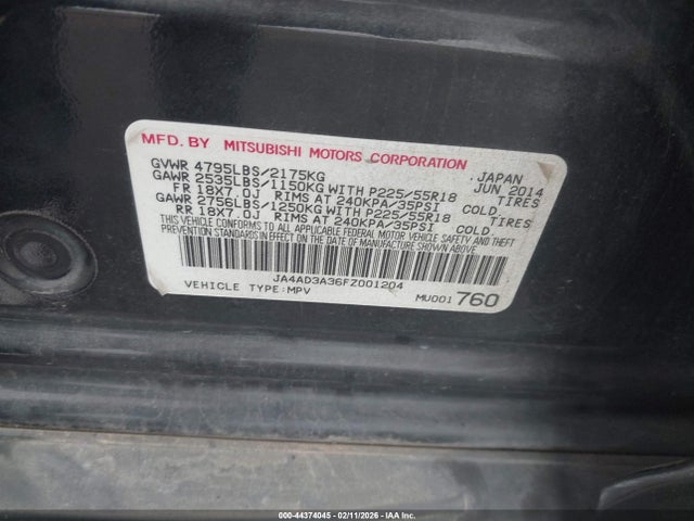 2015 MITSUBISHI OUTLANDER JA4AD3A36FZ001204 Photo 8