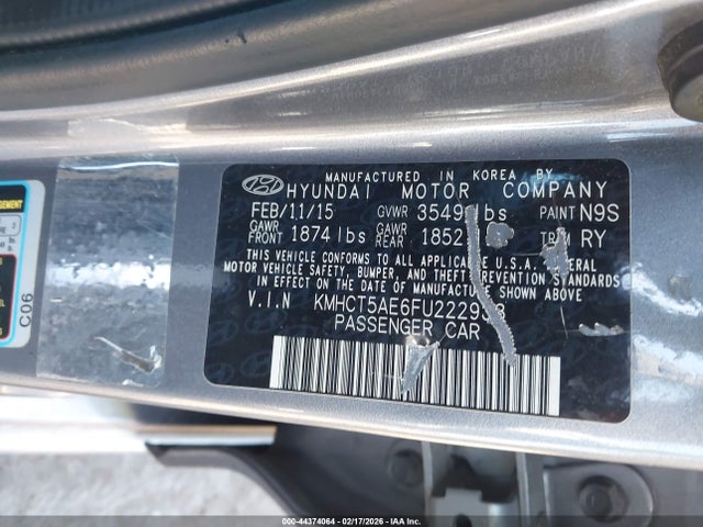 Hyundai ACCENT GS 2015 KMHCT5AE6FU222938 Image 9