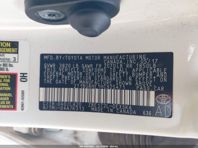 Toyota Corolla Xse 2017 2T1BURHE1HC925471 Image 9