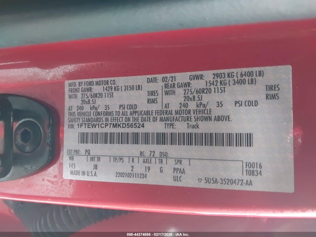 2021 FORD F-150 1FTEW1CP7MKD56524 Photo 8