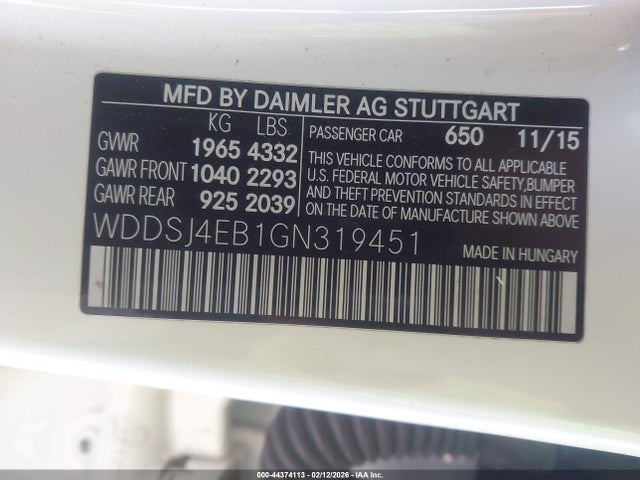 2016 MERCEDES-BENZ CLA 250 WDDSJ4EB1GN319451 Photo 8