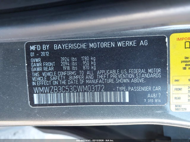 Aukcja sprzedaży 2012 Mini Cooper Countryman, vin: WMWZB3C53CWM03172, numer aukcji: 44374141