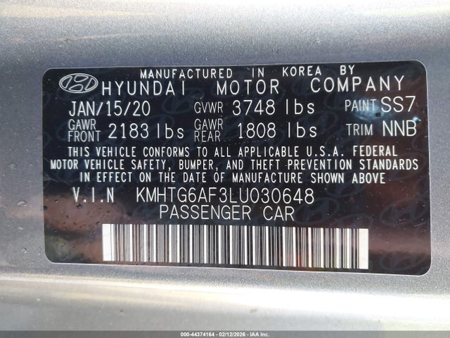 2020 HYUNDAI VELOSTER KMHTG6AF3LU030648 Photo 8