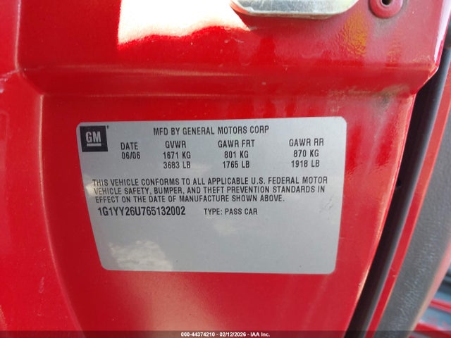 2006 CHEVROLET CORVETTE 1G1YY26U765132002 Photo 8