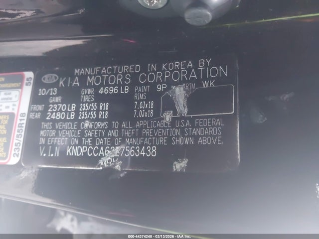 KNDPCCA63E7563438 KIA Sportage Sx