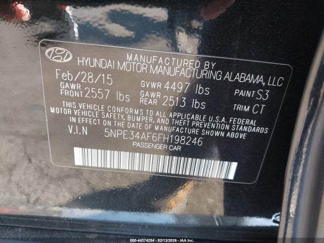 5NPE34AF6FH198246 Hyundai Sonata Sport