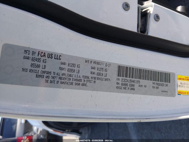 2C3CDXL95HH611979 Dodge Charger Srt Hellcat Rwd