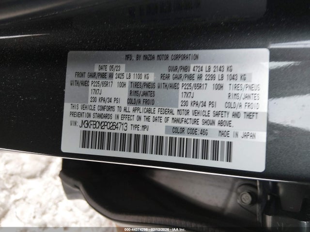 44374298 :رقم المزاد ، JM3KFBCM2P0264713 vin ، 2023 Mazda Cx-5 2.5 S Preferred مزاد بيع