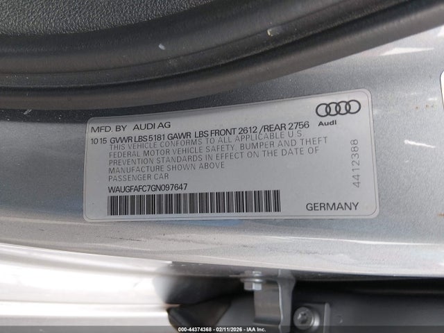 Продажа на аукционе авто 2016 Audi A6 2.0t Premium Plus, vin: WAUGFAFC7GN097647, номер лота: 44374368