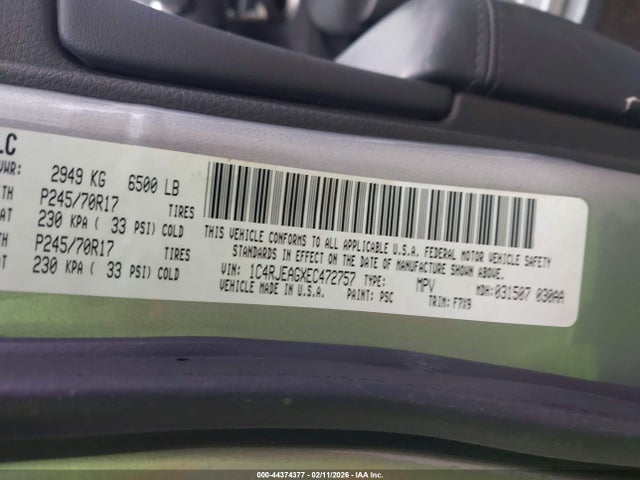 1C4RJEAGXEC472757 Jeep Grand Cherokee Laredo