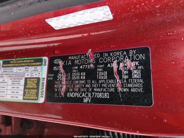 2020 KIA SPORTAGE KNDP6CAC3L7708181 Photo 8