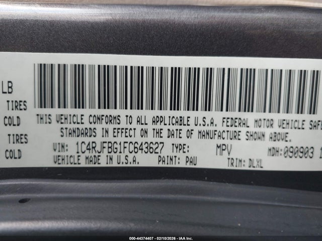 Jeep Grand Cherokee Limited 2015 1C4RJFBG1FC643627 Image 9