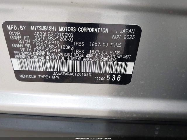 2026 MITSUBISHI ECLIPSE CROSS JA4ATWAA6TZ015831 Photo 8