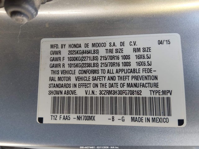 Honda CR-V LX 2015 3CZRM3H30FG708162 Image 9